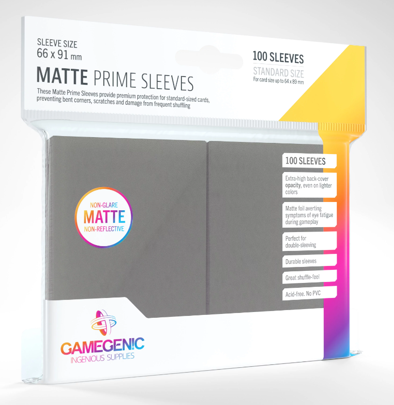 Matte Prime Sleeves Dark Gray (100 Sleeves) Gamegenic
