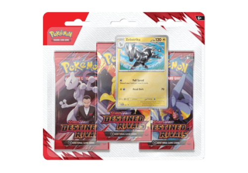 Vorbestellung: Scarlet & Violet Destined Rivals Zebstrika 3-Pack Blister EN