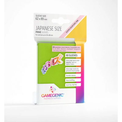 PRIME Japanese Sized Sleeves Lime (60 Sleeves) Gamegenic