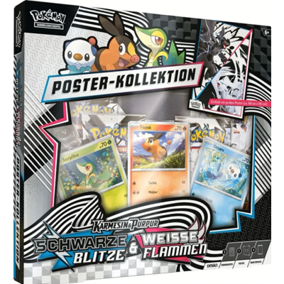 Karmesin & Purpur Schwarze Blitze und Weiße Flammen Poster Kollektion DE