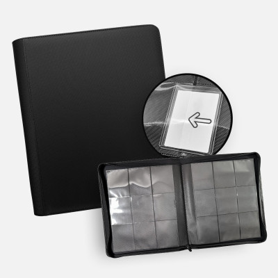 9-Pocket Toploader Xenon Binder Black TCG Guru