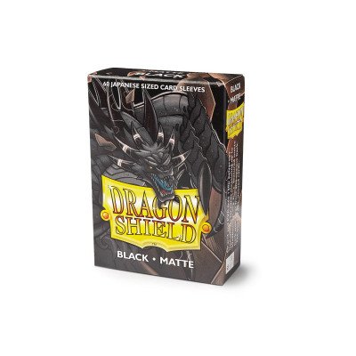 Dragon Shield Sleeves Japanese Size Matte Black  (60 Sleeves)