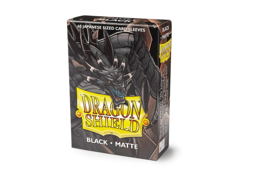 Dragon Shield Sleeves Japanese Size Matte Black  (60 Sleeves)