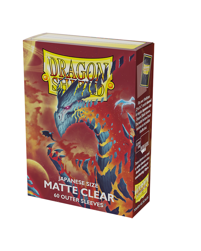 Dragon Shield Sleeves Japanese Size Matte Clear Outer Sleeves  (60 Sleeves)